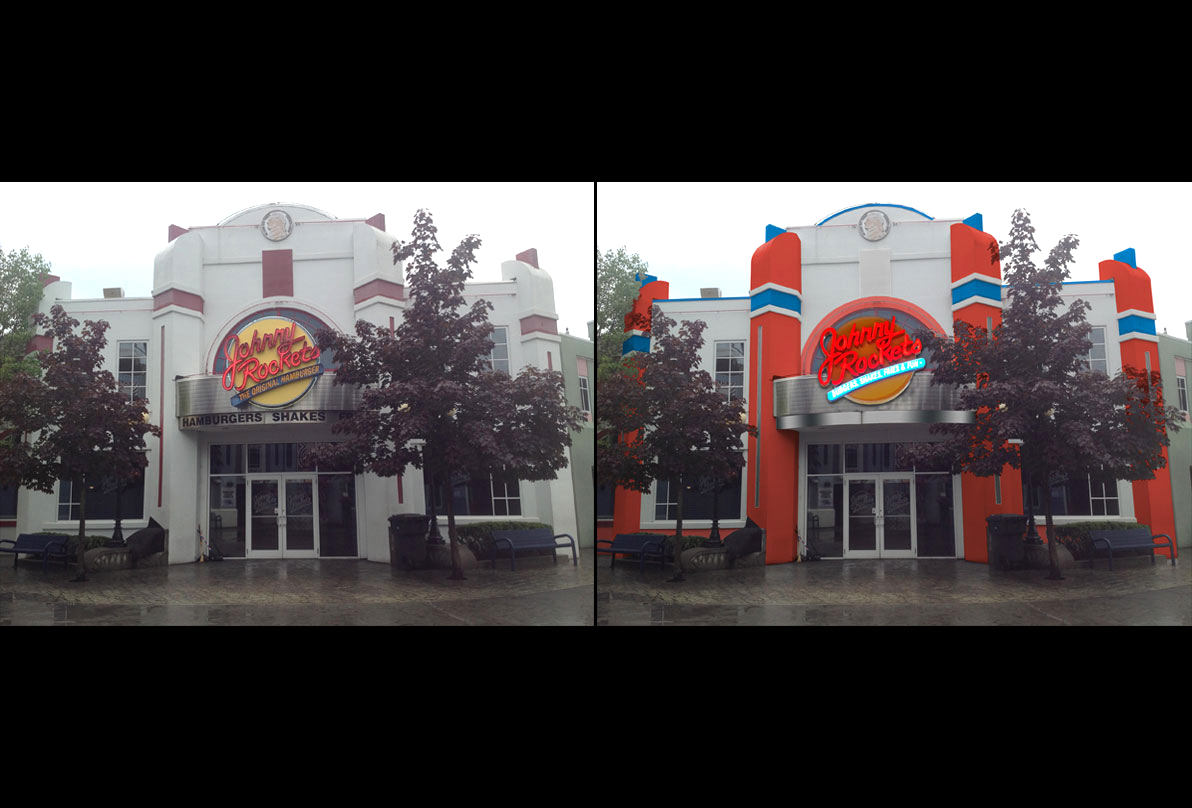 Johnny Rockets Restaurant Exterior Mock-Up